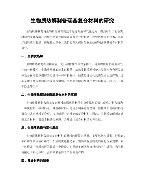 生物质热解制备碳基复合材料的研究