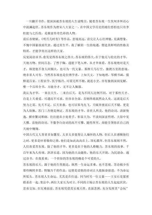 苏东坡相关信息