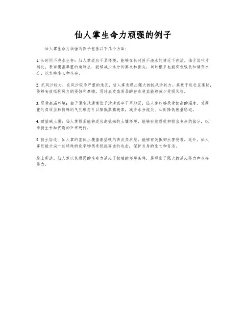 仙人掌生命力顽强的例子
