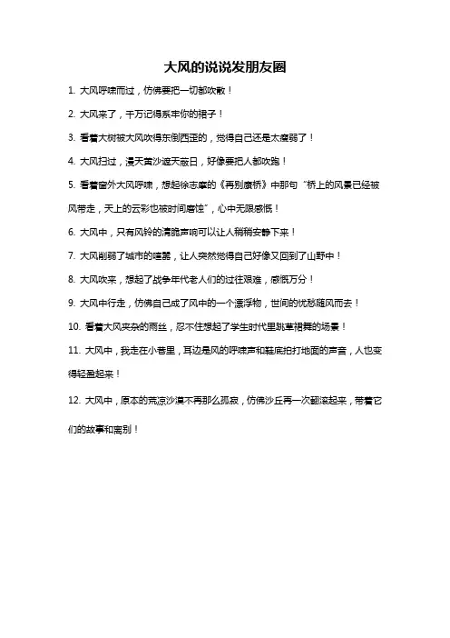 大风的说说发朋友圈