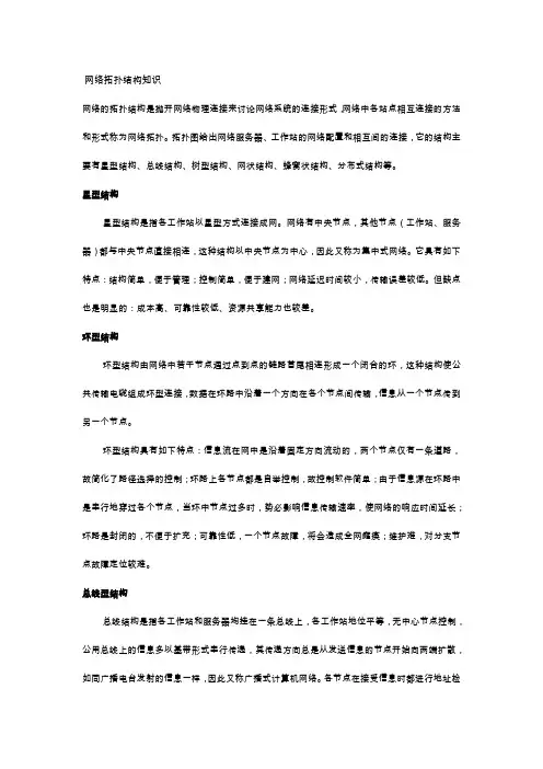 网络拓扑结构知识
