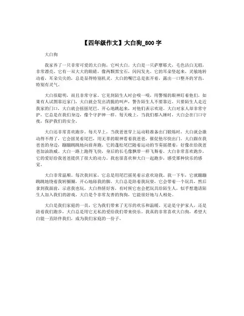 【四年级作文】大白狗_800字