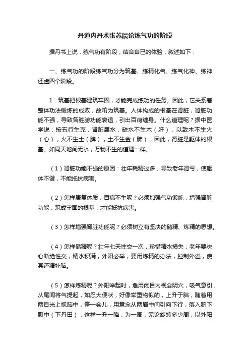 丹道内丹术张苏辰论炼气功的阶段
