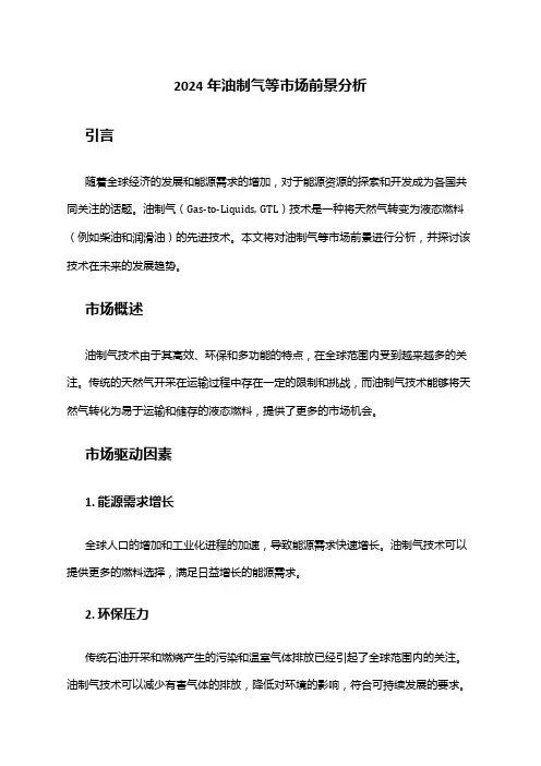 2024年油制气等市场前景分析