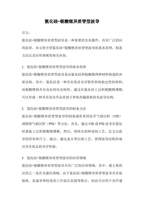 氮化硅-铌酸锂异质脊型波导