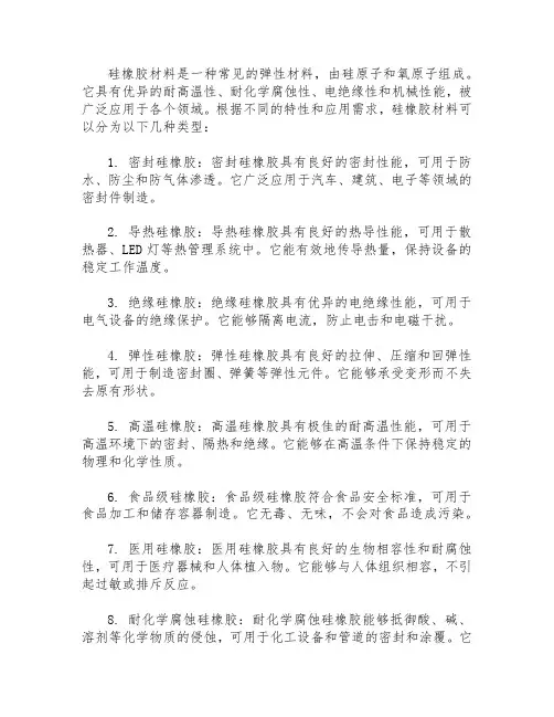 硅橡胶材料 种类
