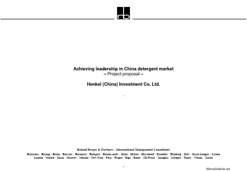 罗兰贝格——德国汉高(进入中国市场策略)项目建议书
