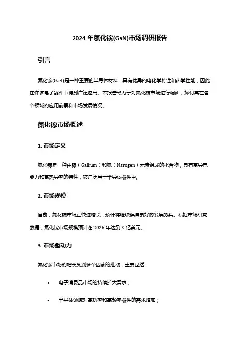 2024年氮化镓(GaN)市场调研报告