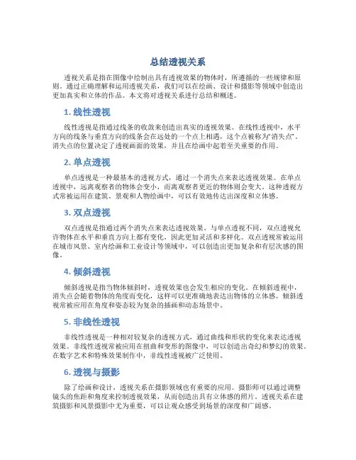总结透视关系