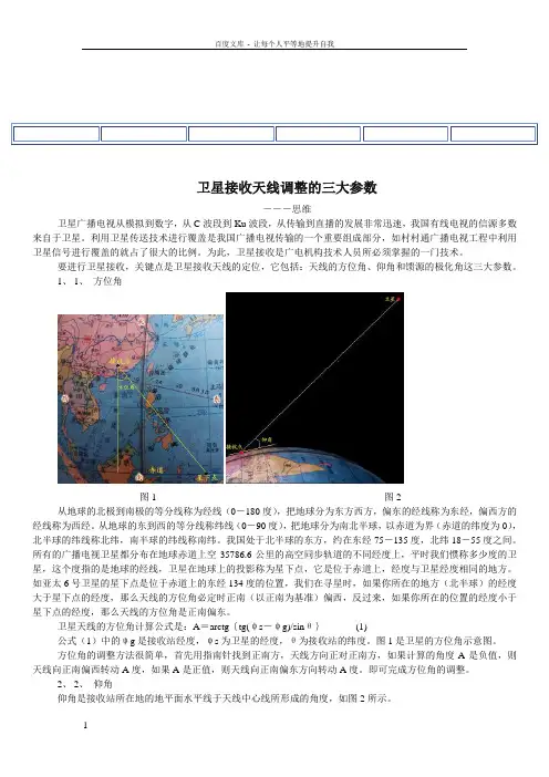 卫星天线调整的三大参数