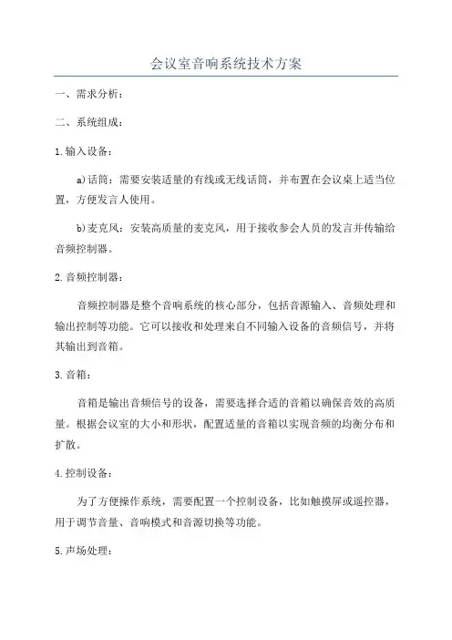 会议室音响系统技术方案