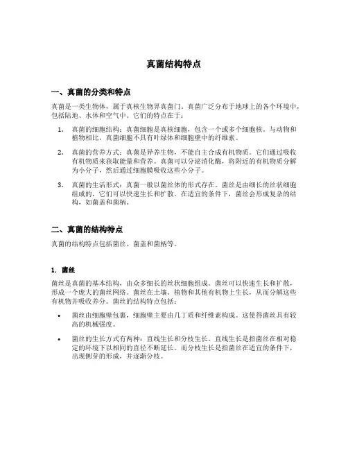 真菌结构特点