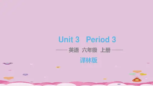 六年级上册英语习题课件-Unit 3 Holiday fun Period 3译林版