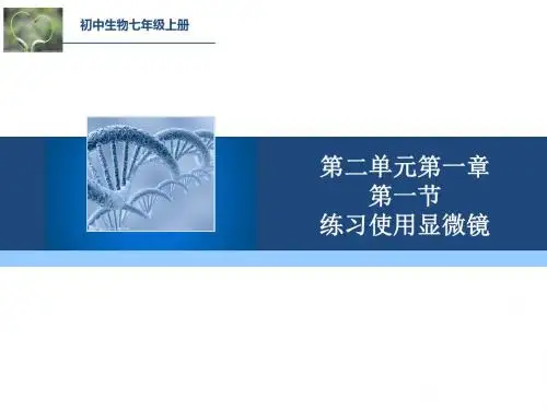 2015秋人教版七年级生物上册同步教学课件：第二单元 第一章 第一节 练习使用显微镜(共29张PPT)