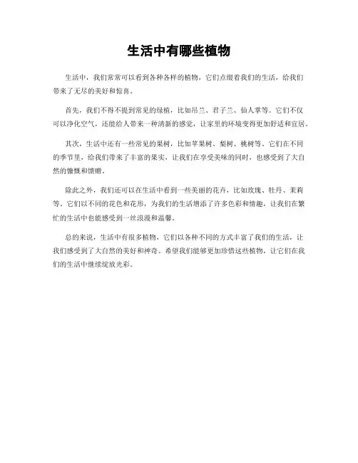 生活中有哪些植物