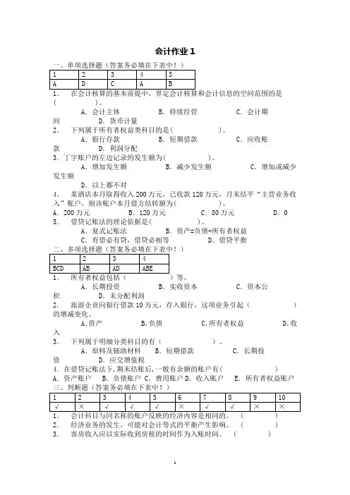 (财务会计)会计作业