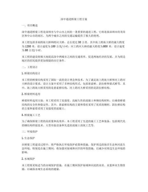 深中通道桥梁工程方案