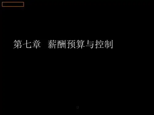 薪酬预算与控制概述PPT课件
