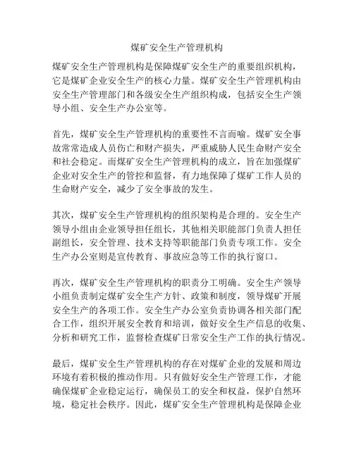 煤矿安全生产管理机构