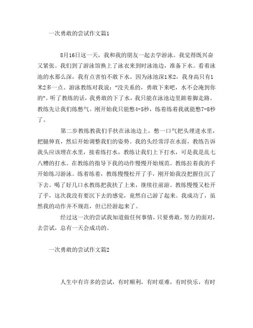一次勇敢的尝试作文8篇