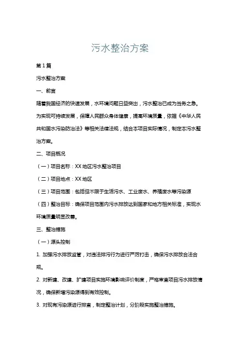 污水整治方案