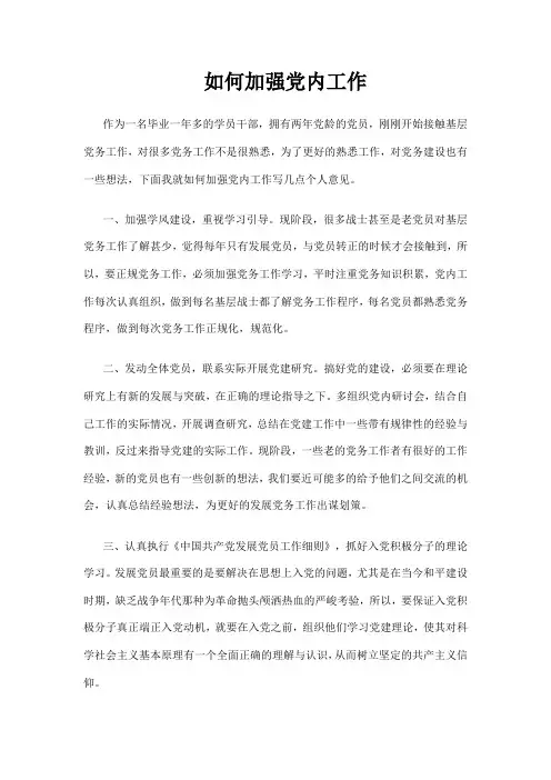 党建工作之我见