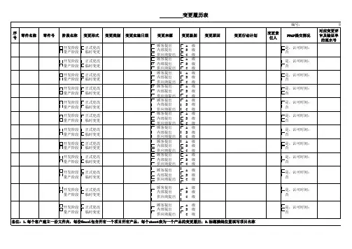 变更履历表