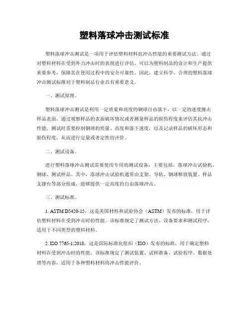 塑料落球冲击测试标准