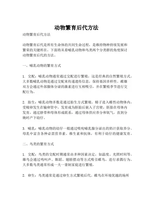 动物繁育后代方法