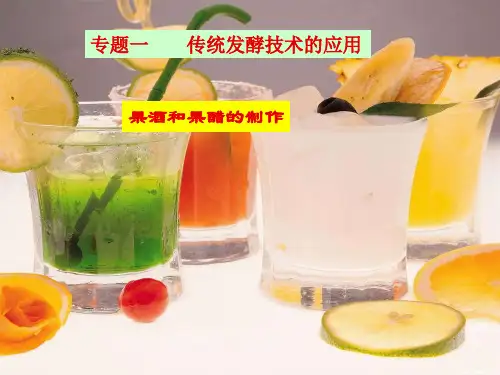 高中生物 专题一 传统发酵技术的应用课件 