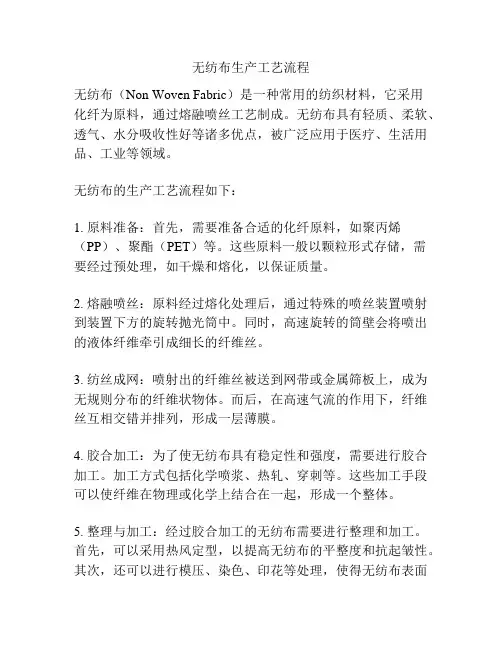 无纺布生产工艺流程