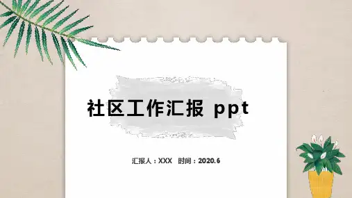 社区工作汇报 ppt