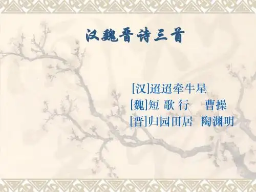 《汉魏晋诗三首》ppt
