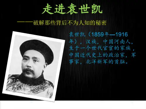 推荐-袁世凯一生经历中国近代史纲要  精品