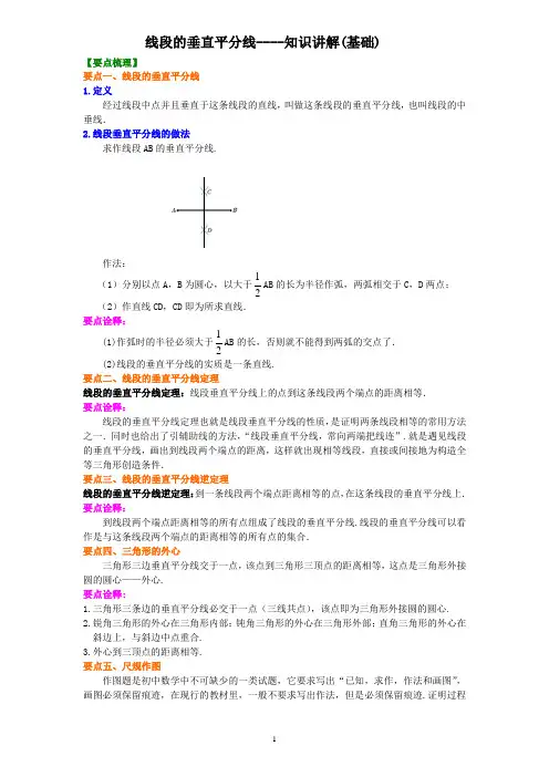 3线段的垂直平分线---知识讲解(基础)