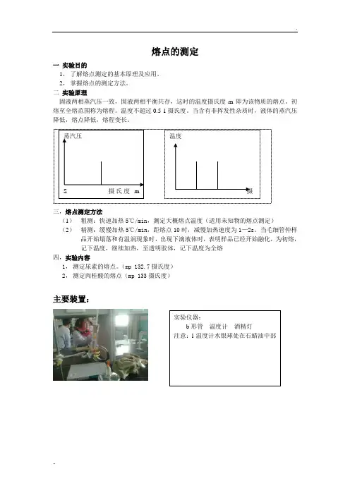 熔点的测定实验报告