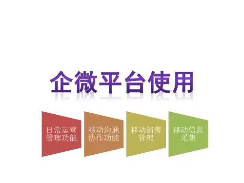 微信企业平台使用教程培训