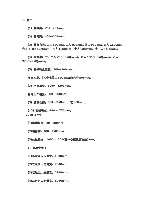 家具尺寸与人体尺度