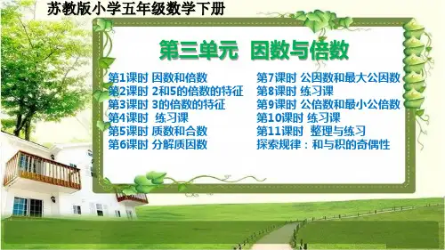 苏教版小学五年级数学下册第三单元《因数与倍数》课件
