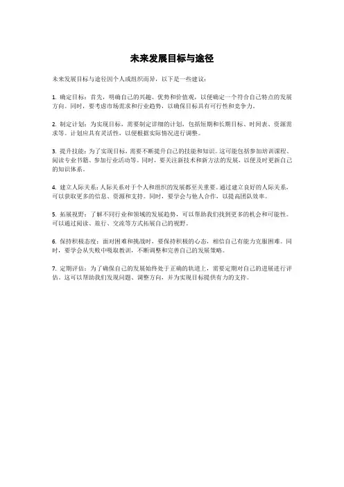 未来发展目标与途径