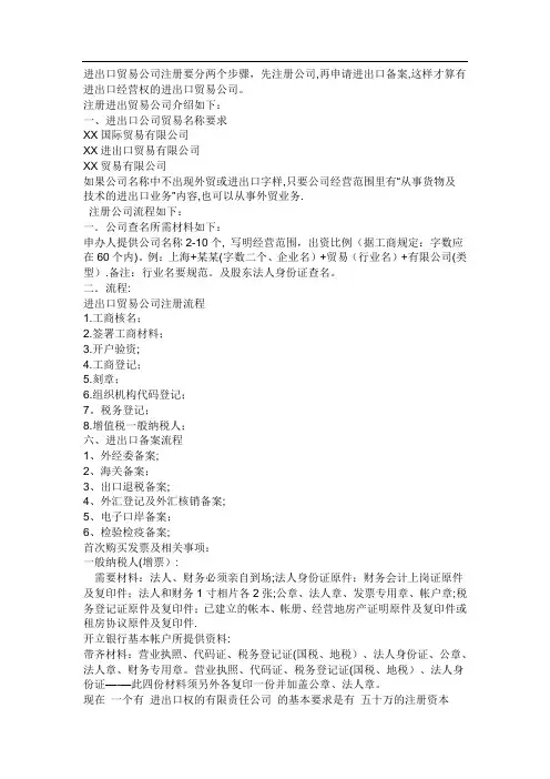 贸易公司成立流程