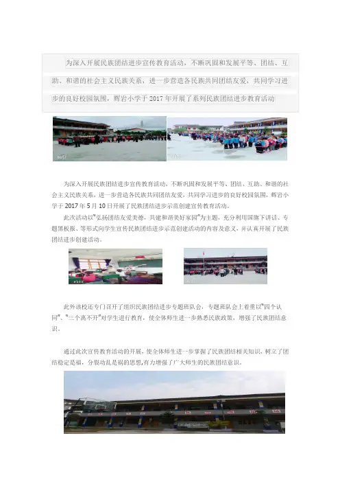 辉岩小学民族团结进步宣传教育活动开展说明、简报图片