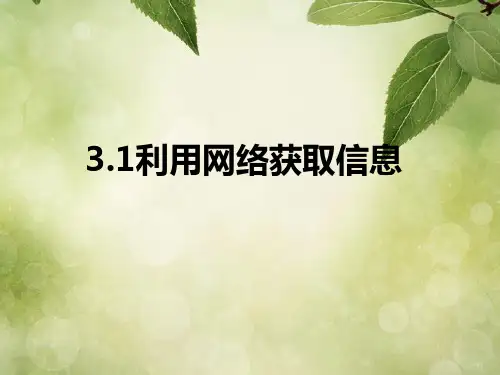 高一信息技术《利用网络获取信息》课件