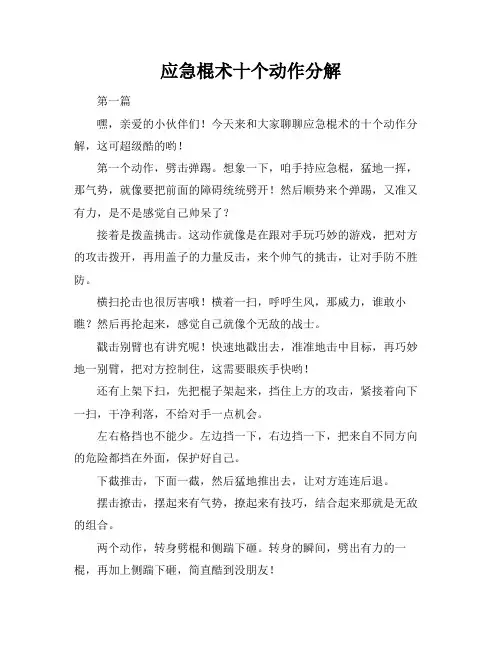 应急棍术十个动作分解