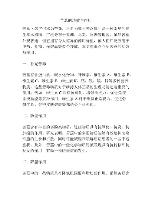 苦藠的功效与作用