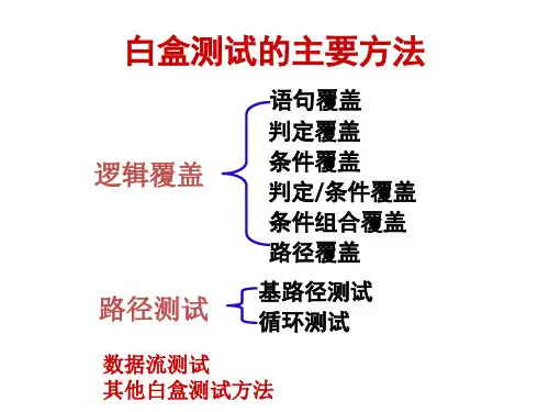 白盒测试的主要方法