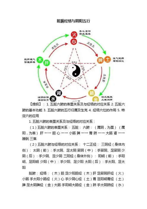 脏腑经络与阴阳五行