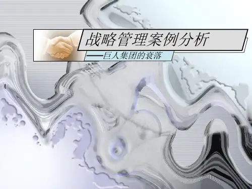 巨人集团的案例分析