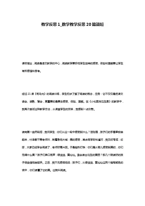 教学反思1_数学教学反思20篇简短