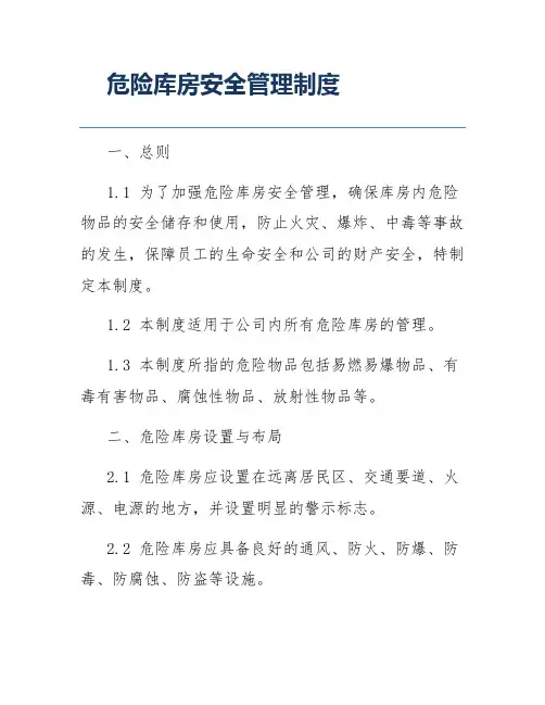 危险库房安全管理制度